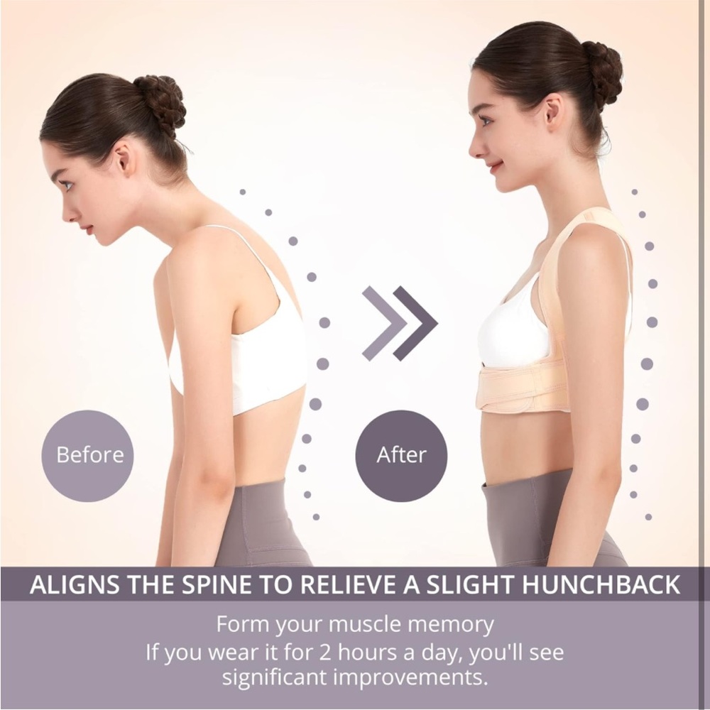Posture Corrector for Women & Men, Breathable Back Brace, Adjustable Posture S/M
